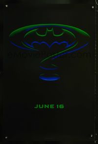 5m119 BATMAN FOREVER DS teaser question 1sh '95 Val Kilmer, Nicole Kidman, Tommy Lee Jones!