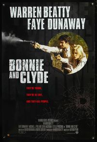 5m178 BONNIE & CLYDE 1sh R2008 great image of notorious crime duo Warren Beatty & Faye Dunaway!