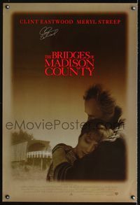 5m010 BRIDGES OF MADISON COUNTY DS advance signed 1sh '95 by Clint Eastwood!