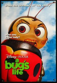5m203 BUG'S LIFE DS ladybug teaser 1sh '98 Walt Disney, Pixar CG cartoon, who you callin' lady?