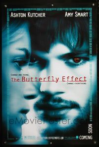 5m211 BUTTERFLY EFFECT DS advance 1sh '04 Ashton Kutcher & Amy Smart in sci-fi thriller!
