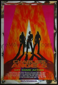 5m236 CHARLIE'S ANGELS foil advance 1sh '00 sexy image of Cameron Diaz, Drew Barrymore & Lucy Liu!