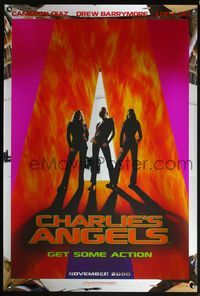 5m237 CHARLIE'S ANGELS mylar teaser 1sh '00 sexy image of Cameron Diaz, Drew Barrymore & Lucy Liu!
