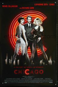 5m239 CHICAGO DS black style int'l 1sh '02 sexy dancers Renee Zellweger & Catherine Zeta-Jones!