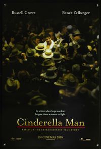 5m246 CINDERELLA MAN DS int'l teaser 1sh '05 Ron Howard directed, boxer Russell Crowe in crowd!