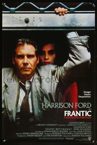 5m379 FRANTIC advance 1sh '88 directed by Roman Polanski, Harrison Ford & Emmanuelle Seigner!
