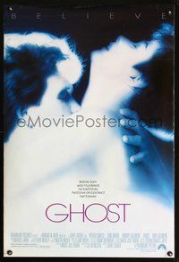 5m414 GHOST DS 1sh '90 classic Patrick Swayze & Demi Moore romantic close up!