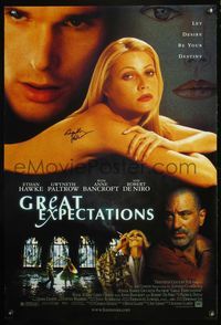 5m022 GREAT EXPECTATIONS DS style B signed 1sh '98 by sexy nearly naked Gwyneth Paltrow!