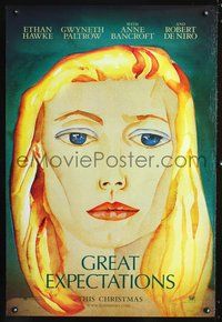 5m450 GREAT EXPECTATIONS teaser 1sh '98 portrait art of Gwyneth Paltrow, from Charles Dickens!