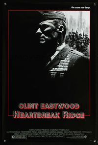 5m471 HEARTBREAK RIDGE 1sh '86 Clint Eastwood all decked out in medals!