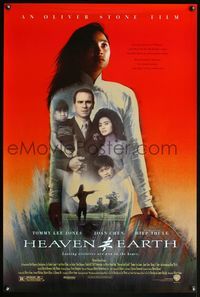 5m474 HEAVEN & EARTH 1sh '93 Tommy Lee Jones, Joan Chen, Oliver Stone directed!
