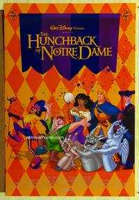 5m495 HUNCHBACK OF NOTRE DAME int'l DS 1sh '96 Walt Disney cartoon, cool checkerboard art!