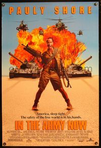 5m025 IN THE ARMY NOW DS signed 1sh '94 by Pauly Shore w/explosions, tanks & helicopters!