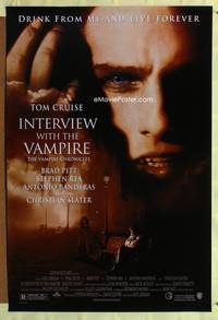 5m513 INTERVIEW WITH THE VAMPIRE 1sh '94 Tom Cruise, Brad Pitt, Kirsten Dunst!