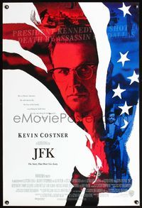 5m524 JFK DS advance 1sh '91 directed by Oliver Stone, Kevin Costner as Jim Garrison!