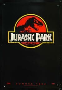 5m529 JURASSIC PARK DS teaser 1sh '93 Steven Spielberg, Richard Attenborough re-creates dinosaurs!
