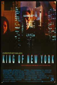 5m536 KING OF NEW YORK 1sh '90 Christopher Walken, directed by Abel Ferrara!