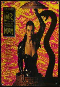 5m542 LAIR OF THE WHITE WORM 1sh '88 Ken Russell, image of sexy Amanda Donohoe with snake shadow!