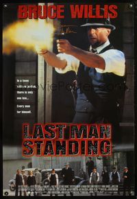 5m027 LAST MAN STANDING video signed 1sh '96 by Bruce Willis w/blazing guns!
