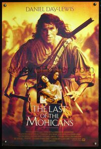 5m546 LAST OF THE MOHICANS DS 1sh '92 Daniel Day Lewis & pretty Madeline Stowe!