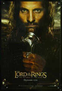 5m565 LORD OF THE RINGS: THE RETURN OF THEKING Aragorn style teaser DS 1sh '03 Viggo Mortensen as Aragorn!