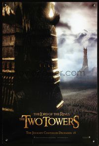 5m568 LORD OF THE RINGS: THE TWO TOWERS teaser 1sh '02 Peter Jackson epic, Elijah Wood, Tolkien!