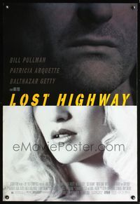 5m569 LOST HIGHWAY 1sh '97 directed by David Lynch, Bill Pullman, Patricia Arquette!