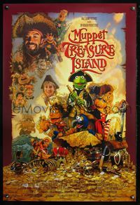 5m606 MUPPET TREASURE ISLAND DS 1sh '96 Jim Henson, Drew Struzan art of Kermit, Miss Piggy & cast!