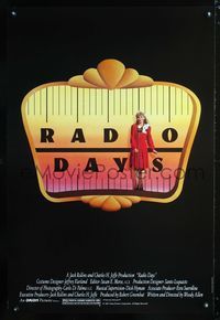 5m649 RADIO DAYS 1sh '87 Woody Allen, Seth Green, Dianne Wiest, New York City!