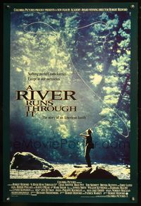 5m662 RIVER RUNS THROUGH IT 1sh '92 Robert Redford, Brad Pitt, great fly fishing image!