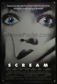 5m680 SCREAM 1sh '96 Wes Craven, Neve Campbell, solving this mystery is going to be murder!