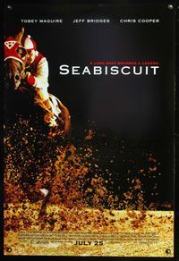 5m681 SEABISCUIT DS advance 1sh '03 horse racing jockey Tobey McGuire & most famous underdog!