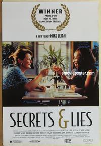 5m684 SECRETS & LIES 1sh '96 Mike Leigh, Brenda Blethyn, Marianne Jean-Baptiste!