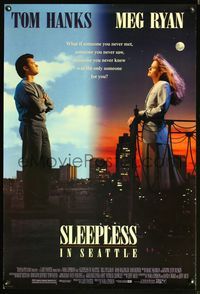 5m702 SLEEPLESS IN SEATTLE DS 1sh '93 Nora Ephron directed, romantic Tom Hanks & Meg Ryan!