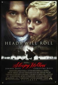 5m704 SLEEPY HOLLOW DS November advance 1sh '99 Johnny Depp, Christina Ricci, directed by Tim Burton!