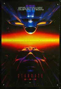 5m725 STAR TREK VI DS teaser 1sh '91 William Shatner, Leonard Nimoy, DeForest Kelley, James Doohan