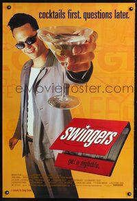 5m736 SWINGERS 1sh '96 partying Vince Vaughn with giant martini, directed by Doug Liman!