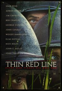 5m751 THIN RED LINE int'l DS style A 1sh '98 Sean Penn, Adrien Brody & George Clooney in WWII
