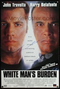 5m041 WHITE MAN'S BURDEN DS signed 1sh '95 by John Travolta, justice is seldom black and white!
