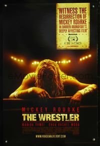 5m799 WRESTLER DS advance 1sh '08 Darren Aronofsky, cool image of Mickey Rourke on the ropes!