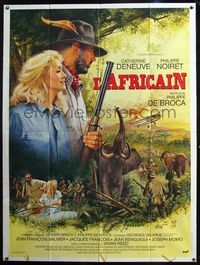 5n341 AFRICAN French 1p '83 art of hunters Catherine Deneuve & Philippe Noiret by Jean Mascii!