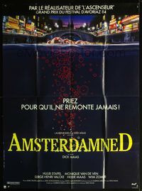5n345 AMSTERDAMNED French 1p '88 Dutch underwater killer, artwork of bloody water in canal!