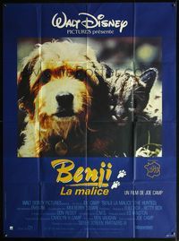 5n354 BENJI THE HUNTED French 1p '87 great close up of Disney Border Terrier & cougar cub!