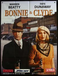 5n364 BONNIE & CLYDE French 1p R2000 great full-color image of Warren Beatty & Faye Dunaway!