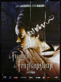 5n368 BRIDE OF FRANKENSTEIN French 1p R2008 wonderful close up of Elsa Lanchester as the bride!