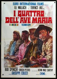 5n136 ACE HIGH Italian 1p '69 art of Wallach, Terence Hill, Brock Peters & Bud Spencer by Gasparri!