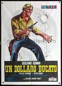 5n159 BLOOD FOR A SILVER DOLLAR Italian 1p '65 Giorgio Ferroni's Un Dollaro Bucato, art by Symeoni!