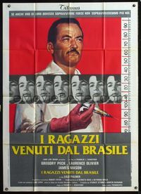 5n160 BOYS FROM BRAZIL Italian 1p '78 different art of Gregory Peck as Nazi doctor by Ciriello!