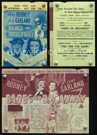 5o254 BABES ON BROADWAY Australian herald '41 Mickey Rooney in blackface & with Judy Garland!