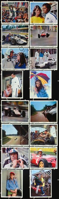 5o357 GRAND PRIX 16 Eng/US color 8x10s '67 Formula One race car driver James Garner, Jessica Walter